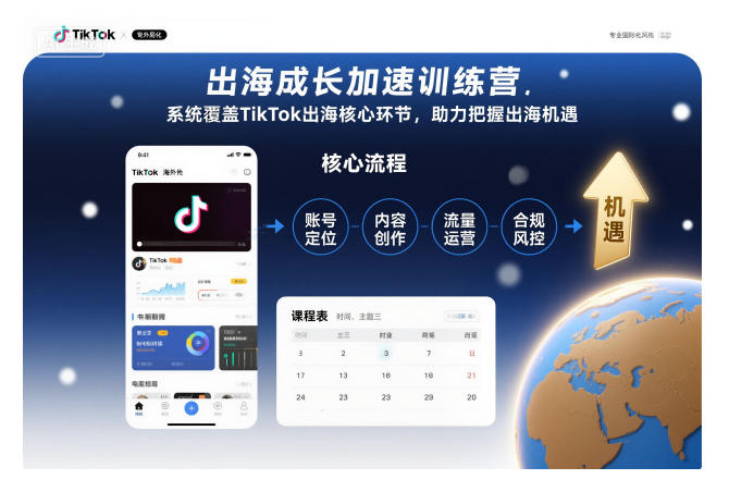 出海成长加速训练营，系统覆盖TikTok出海核心环节，助力把握出海机遇（更新）网赚项目-副业赚钱-互联网创业-资源整合白嫖の网赚