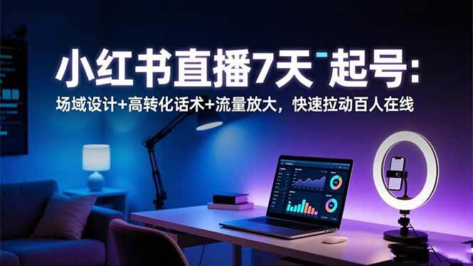 （16537期）小红书直播7天起号：场域设计+高转化话术+流量放大，快速拉动百人在线网赚项目-副业赚钱-互联网创业-资源整合白嫖の网赚