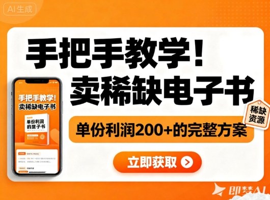 手把手教学！在小红书卖稀缺电子书，单份利润2张+的完整方案网赚项目-副业赚钱-互联网创业-资源整合白嫖の网赚