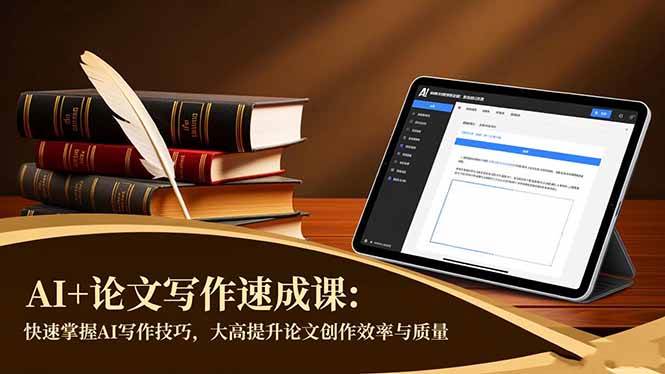 （16568期）AI+论文写作速成课：快速掌握AI写作技巧，大幅提升论文创作效率与质量网赚项目-副业赚钱-互联网创业-资源整合白嫖の网赚