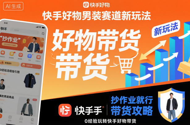 快手好物男装赛道新玩法,抄作业就行,0经验玩转快手好物带货网赚项目-副业赚钱-互联网创业-资源整合白嫖の网赚