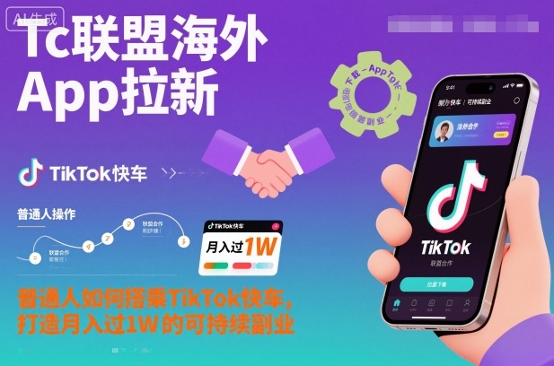Tc联盟海外App拉新：普通人如何搭乘TikTok快车，打造月入过1W的可持续副业网赚项目-副业赚钱-互联网创业-资源整合白嫖の网赚