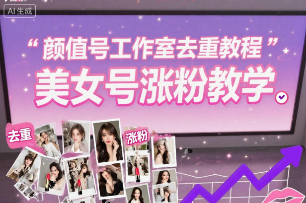 颜值号工作室去重教程，美女号涨粉教学网赚项目-副业赚钱-互联网创业-资源整合白嫖の网赚