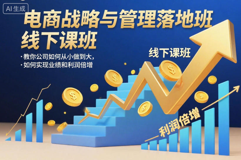 电商战略与管理落地班线下课，教你公司如何从小做到大，如何实现业绩和利润倍增【录音】网赚项目-副业赚钱-互联网创业-资源整合白嫖の网赚