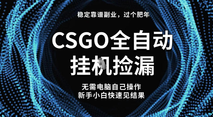 【稳定副业】全球最热门游戏CSGO全自动捡漏，最新玩法，新手小白日入5张+【揭秘】网赚项目-副业赚钱-互联网创业-资源整合白嫖の网赚