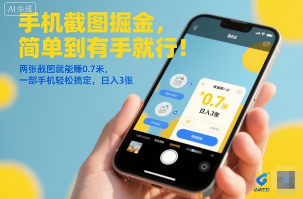 手机截图掘金，简单到有手就行！两张截图就能賺0.7米，一部手机轻松搞定，日入3张【揭秘】网赚项目-副业赚钱-互联网创业-资源整合白嫖の网赚