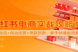 小红书电商实战攻略3.0：开店选品+自动运营+测款怼款，新手快速起店盈利