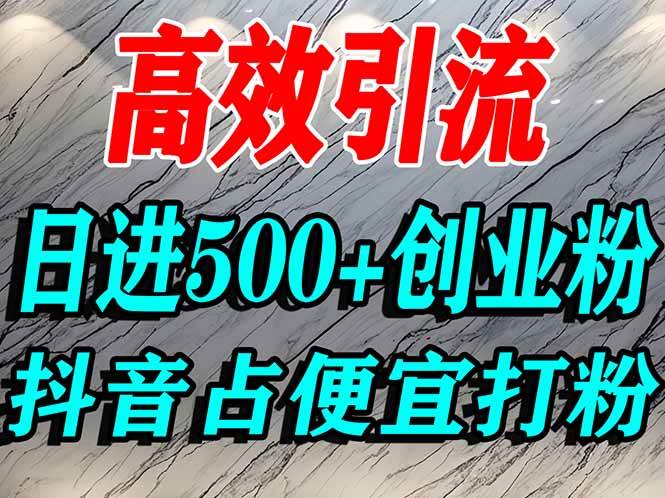 （16679期）怎么打创业粉？抖音利用占便宜心理引流创业粉，单人日引500+精准流量网赚项目-副业赚钱-互联网创业-资源整合白嫖の网赚