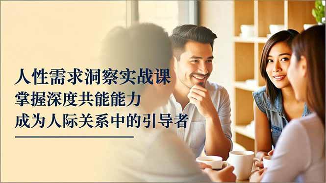 （16683期）人性需求洞察实战课，掌握深度共感能力，成为人际关系中的引导者网赚项目-副业赚钱-互联网创业-资源整合白嫖の网赚