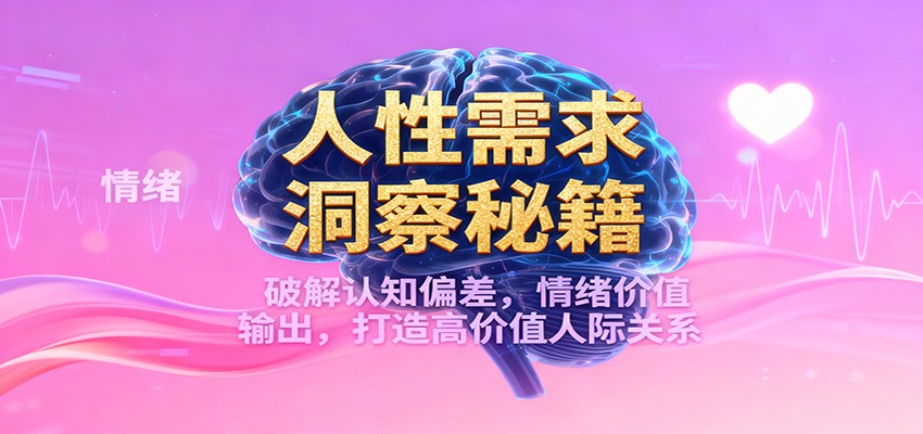 人性需求洞察秘籍，破解认知偏差，情绪价值输出，打造高价值人际关系网赚项目-副业赚钱-互联网创业-资源整合白嫖の网赚