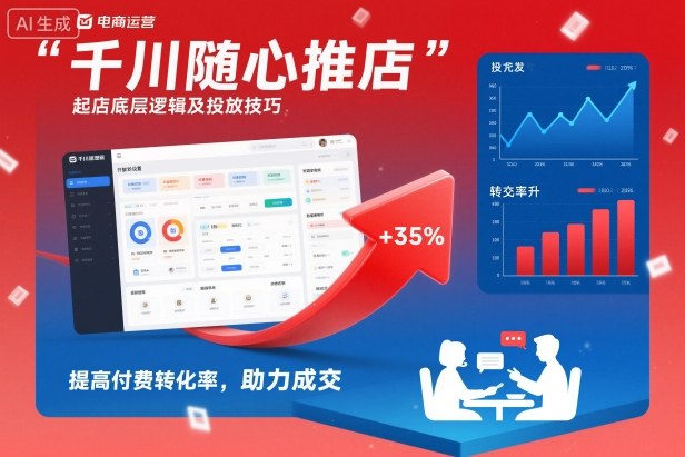 千川随心推起店底层逻辑及投放技巧，提高付费转化率，助力成交网赚项目-副业赚钱-互联网创业-资源整合白嫖の网赚