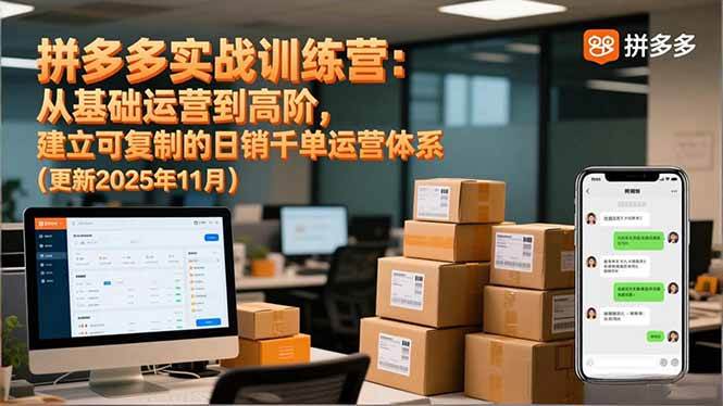 （16700期）拼多多实战训练营：从基础运营到高阶，建立可复制的日销千单运营体系（更新11月）网赚项目-副业赚钱-互联网创业-资源整合白嫖の网赚