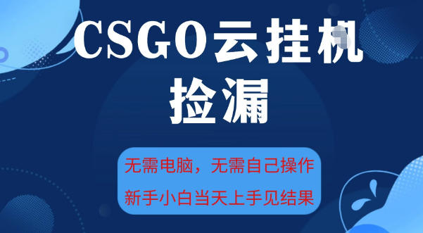CSGO云挂G全自动捡漏，最新独家玩法，无需电脑操作，新手小白日入5张+【揭秘】网赚项目-副业赚钱-互联网创业-资源整合白嫖の网赚