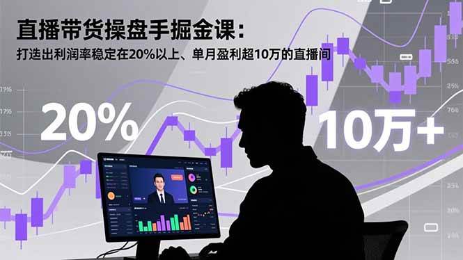 （16727期）直播带货操盘手掘金课：打造出利润率稳定在20%以上、单月盈利超10万的直播间网赚项目-副业赚钱-互联网创业-资源整合白嫖の网赚