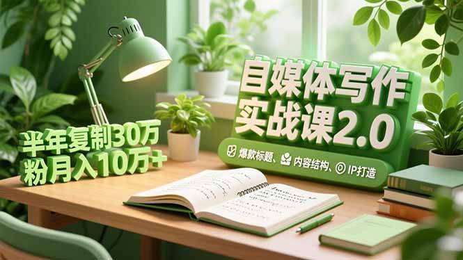 （16734期）自媒体写作实战课2.0，爆款标题、内容结构、IP打造，半年复制30万粉月入10万+网赚项目-副业赚钱-互联网创业-资源整合白嫖の网赚