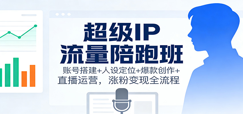 超级IP流量陪跑班：账号搭建+人设定位+爆款创作+直播运营，涨粉变现全流程网赚项目-副业赚钱-互联网创业-资源整合白嫖の网赚