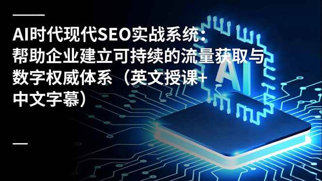 （16760期）AI时代现代SEO实战系统：帮助企业建立可持续的流量获取与数字权威体系（英文授课+中文字幕）网赚项目-副业赚钱-互联网创业-资源整合白嫖の网赚