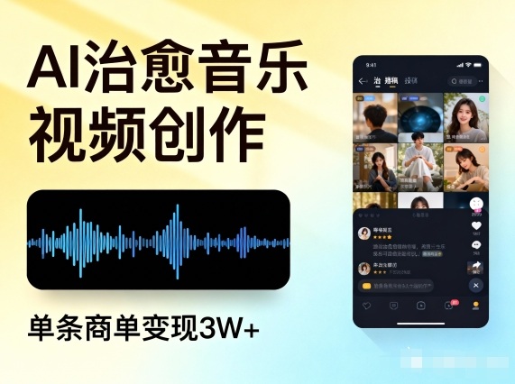 AI做治愈音乐视频，多平台投稿，单条商单变现3W+网赚项目-副业赚钱-互联网创业-资源整合白嫖の网赚