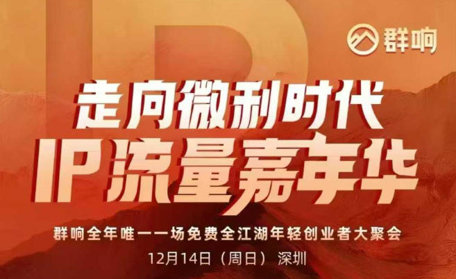 2025ip嘉年华万人12月14深圳线下课，走向微利时代，IP流量嘉年华，实操性极强的商业干货课网赚项目-副业赚钱-互联网创业-资源整合白嫖の网赚