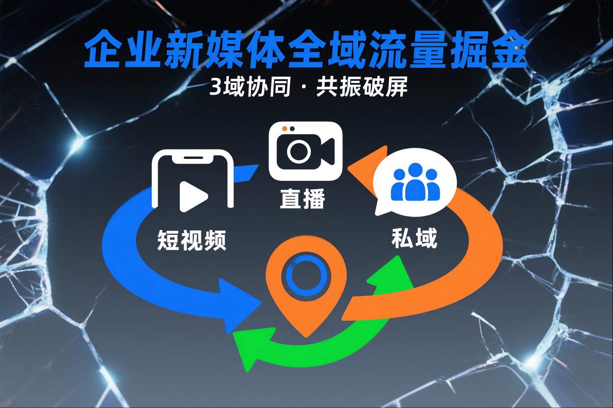 短视频全域商业模式，企业新媒体全域流量掘金，3域协同，共振破屏，短视频-直播-私域-地域网赚项目-副业赚钱-互联网创业-资源整合白嫖の网赚