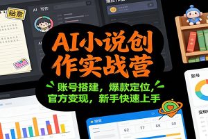AI小说创作实战营：账号搭建，爆款定位，官方变现，新手快速上手