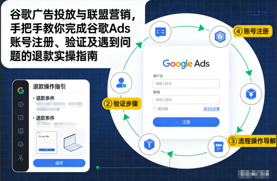 谷歌广告投放与联盟营销，手把手教你完成谷歌Ads账号注册、验证及遇到问题的退款实操指南网赚项目-副业赚钱-互联网创业-资源整合白嫖の网赚