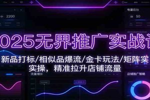 2025无界推广实战课：新品打标/相似品爆流/金卡玩法/矩阵实操，精准拉升店铺流量