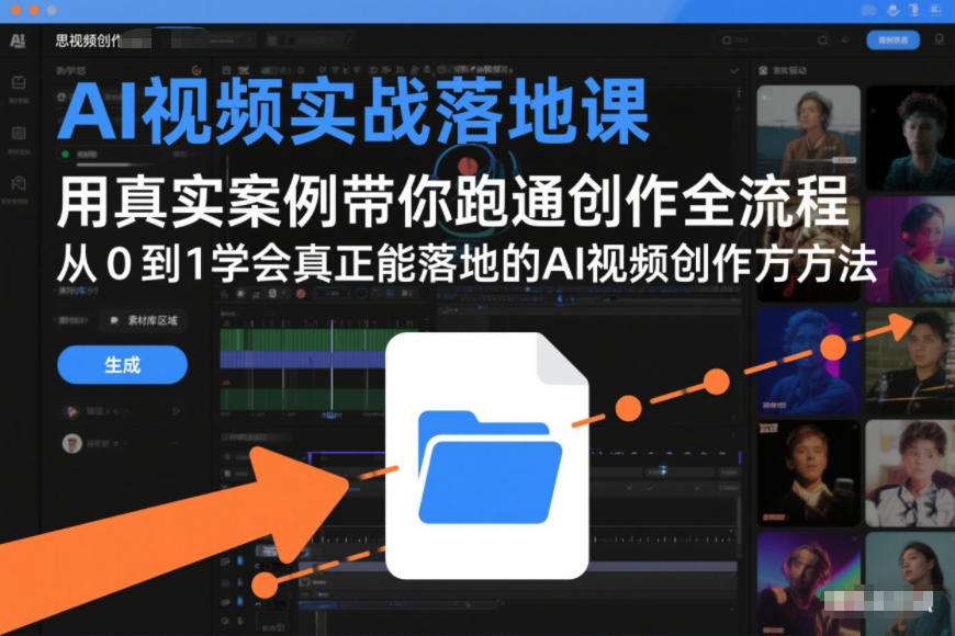 AI视频实战落地课，用真实案例带你跑通创作全流程，从0到1学会真正能落地的AI视频创作方法网赚项目-副业赚钱-互联网创业-资源整合白嫖の网赚