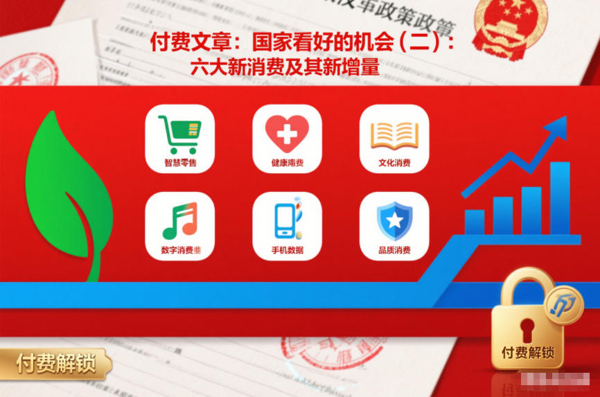 付费文章：国家看好的机会(二)：六大新消费及其新增量网赚项目-副业赚钱-互联网创业-资源整合白嫖の网赚
