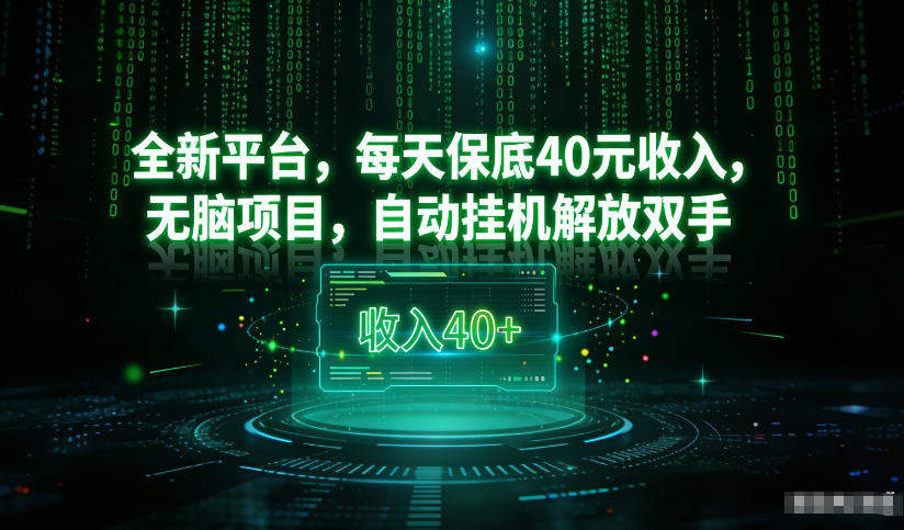 最新看广平台，每天保底30-4米，无脑项目，自动挂G解放双手【揭秘】网赚项目-副业赚钱-互联网创业-资源整合白嫖の网赚