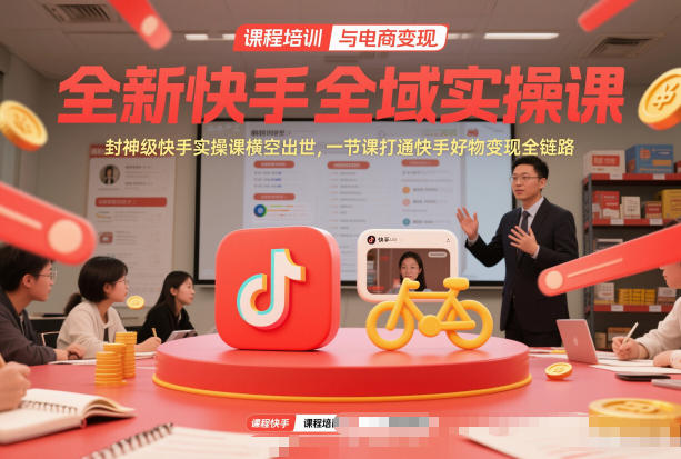 全新快手全域实操课，封神级快手实操课横空出世，一节课打通快手好物变现全链路网赚项目-副业赚钱-互联网创业-资源整合白嫖の网赚