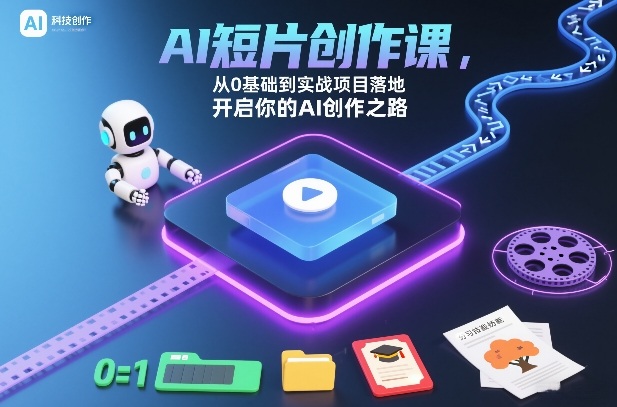 AI短片创作课，从0基础到实战项目落地，开启你的AI创作之路网赚项目-副业赚钱-互联网创业-资源整合白嫖の网赚