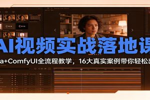 AI视频实战落地课：Sora+ComfyUI全流程教学，16大真实案例带你轻松出片