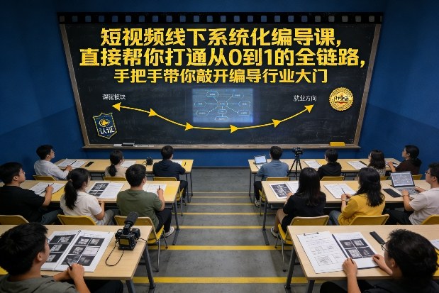短视频线下系统化编导课，直接帮你打通从0到1的全链路，手把手带你敲开编导行业大门网赚项目-副业赚钱-互联网创业-资源整合白嫖の网赚