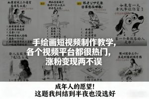 手绘画短视频制作教学，各个视频平台都很热门，涨粉变现两不误