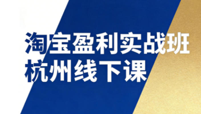 淘宝盈利实战班杭州线下课12月26-28日（音频+字幕），帮你掌握SOP流程+12门核心技术网赚项目-副业赚钱-互联网创业-资源整合白嫖の网赚