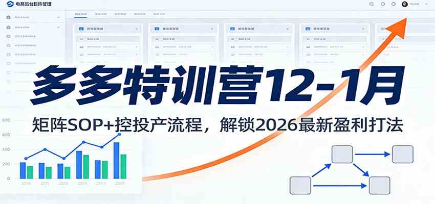多多特训营12-1月：矩阵SOP+控投产流程，解锁2026最新盈利打法网赚项目-副业赚钱-互联网创业-资源整合白嫖の网赚