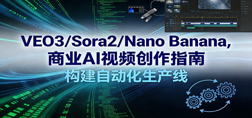 VEO3/Sora2/NanoBanana商业AI视频创作指南，构建自动化生产线网赚项目-副业赚钱-互联网创业-资源整合白嫖の网赚