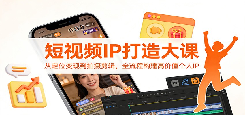 短视频IP打造大课：从定位变现到拍摄剪辑，全流程构建高价值个人IP网赚项目-副业赚钱-互联网创业-资源整合白嫖の网赚