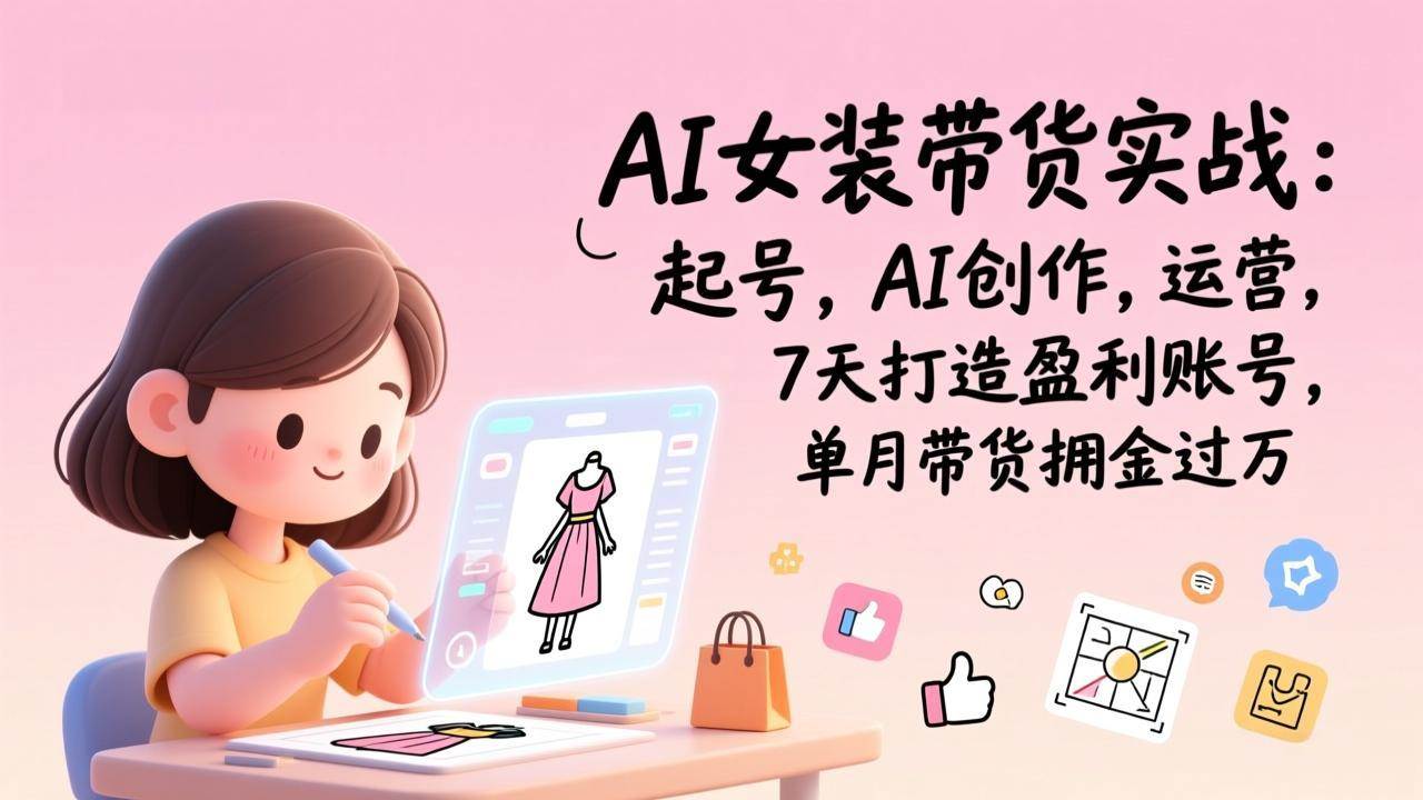 （17117期）AI女装带货实战班（更新）：起号，AI创作，运营，7天打造盈利账号，单月带货佣金过万网赚项目-副业赚钱-互联网创业-资源整合白嫖の网赚
