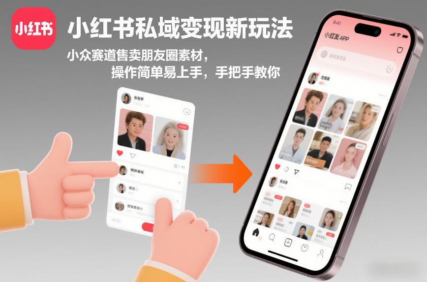 小红书私域变现新玩法，小众赛道售卖朋友圈素材，操作简单易上手，手把手教你网赚项目-副业赚钱-互联网创业-资源整合白嫖の网赚