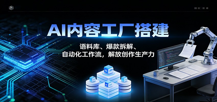 AI内容工厂搭建：语料库、爆款拆解、自动化工作流，解放创作生产力网赚项目-副业赚钱-互联网创业-资源整合白嫖の网赚