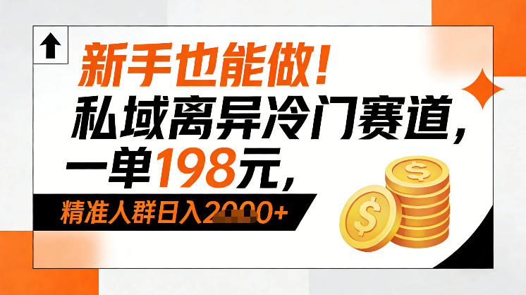 新手也能做！私域离异冷门赛道，一单198，精准人群日入1k+网赚项目-副业赚钱-互联网创业-资源整合白嫖の网赚
