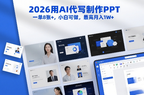 2026用AI代写制作PPT，一单8张+，小白可做，最高月入1W+网赚项目-副业赚钱-互联网创业-资源整合白嫖の网赚