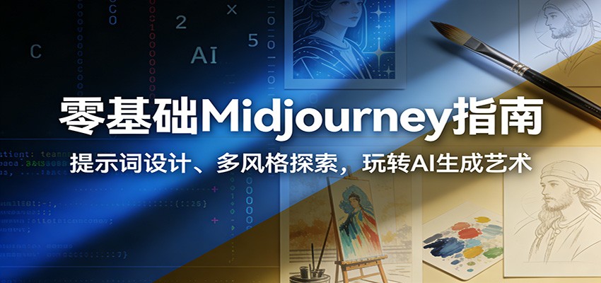 零基础Midjourney指南：提示词设计、多风格探索，玩转AI生成艺术网赚项目-副业赚钱-互联网创业-资源整合白嫖の网赚