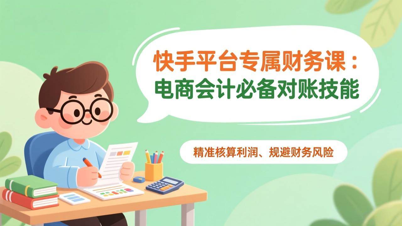 （17167期）快手平台专属财务课：电商会计必备对账技能，精准核算利润、规避财务风险网赚项目-副业赚钱-互联网创业-资源整合白嫖の网赚