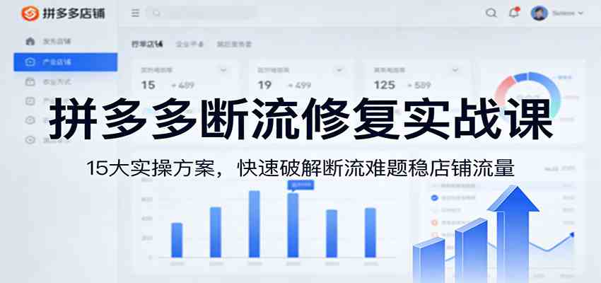 拼多多断流修复实战课：15大实操方案，快速破解断流难题稳店铺流量网赚项目-副业赚钱-互联网创业-资源整合白嫖の网赚