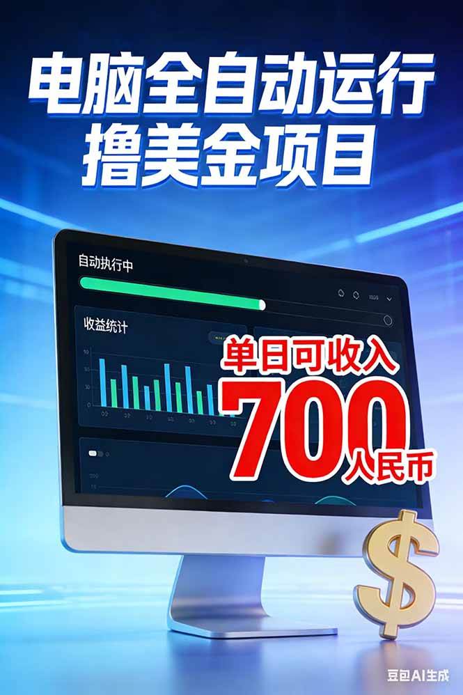 （17169期）2026年电脑全自动赚美金项目，单电脑日收益700+网赚项目-副业赚钱-互联网创业-资源整合白嫖の网赚