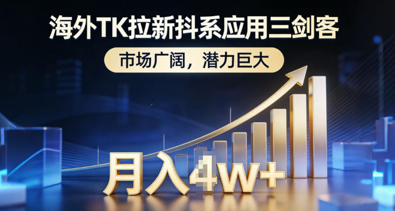 海外TK拉新抖系应用三剑客，市场广阔，潜力巨大，月入1w+网赚项目-副业赚钱-互联网创业-资源整合白嫖の网赚