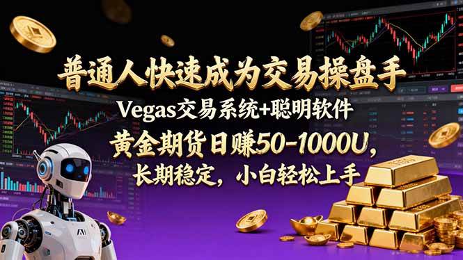 （17178期）普通人快速成为交易操盘手Vegas交易系统+聪明软件，黄金期货日赚50-1000U，长期稳定，小…网赚项目-副业赚钱-互联网创业-资源整合白嫖の网赚
